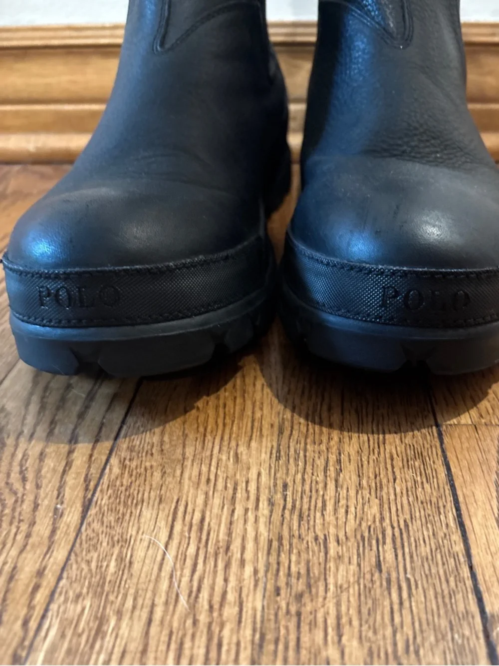 Polo Ralph Lauren Black Leather Chelsea Oslo Boots - Men’s 11